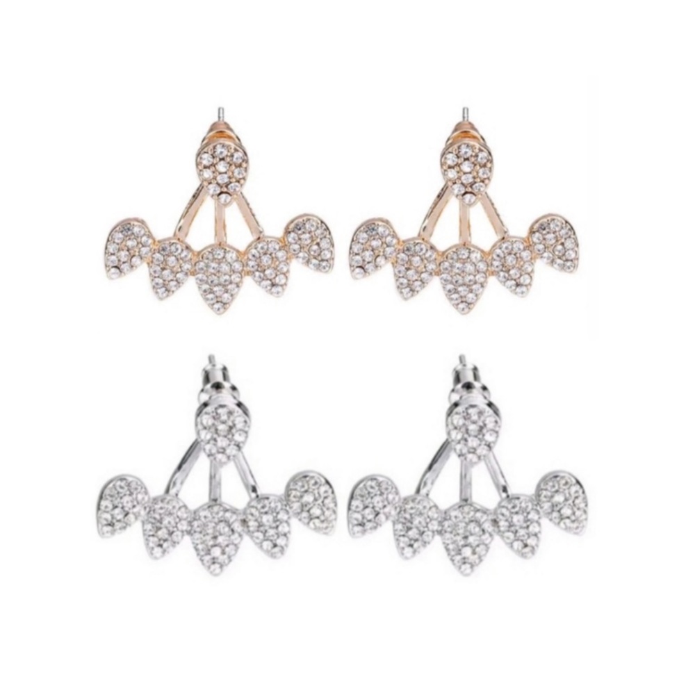 NEW Rhinestone Jacket Earrings - Picture 2 of 4